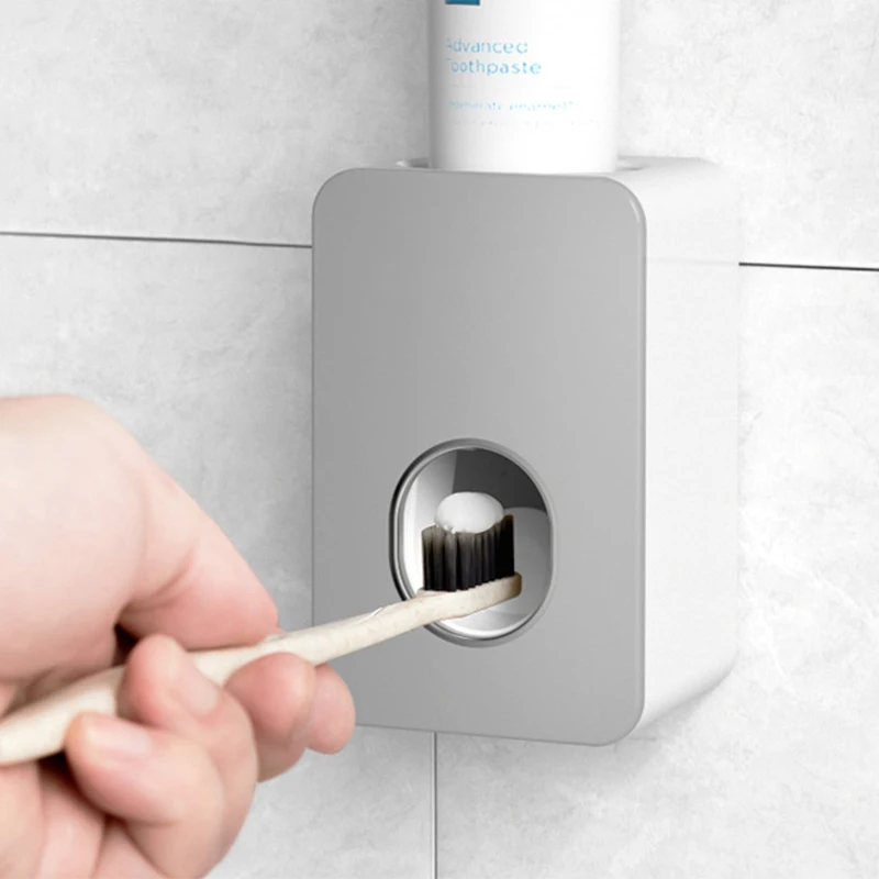 

2Pcs Automatic Toothpaste Squeezer Bathroom Accessories Wall Mount Waterproof Toothpaste Dispenser Toothbrush Holder