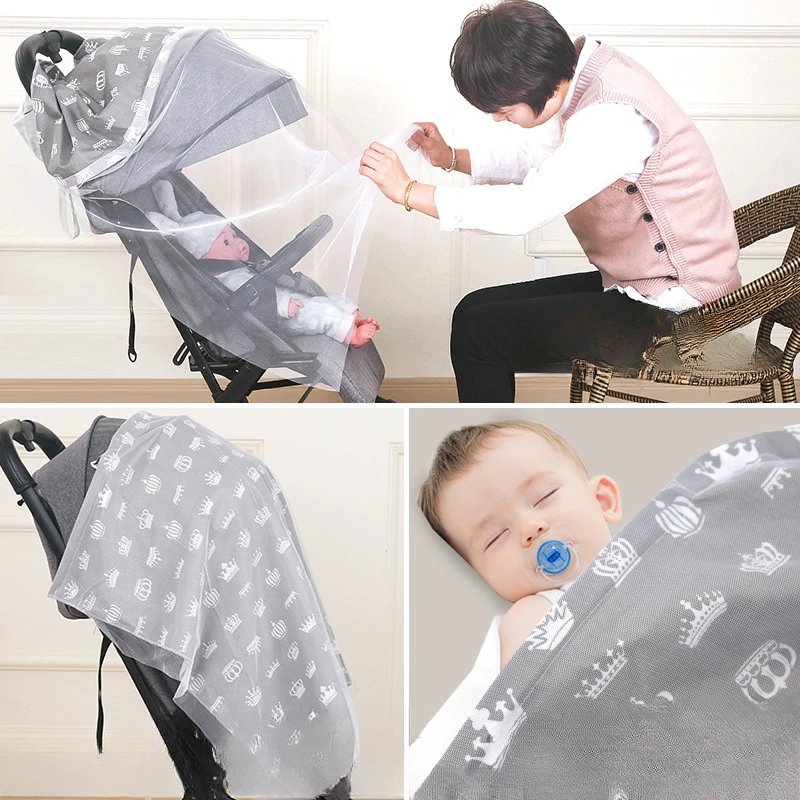 Baby Nursing Cover Cotton Mother Outing Breastfeeding Cover Multifunction Stroller Mosquito Net Blanket Feeding Cape