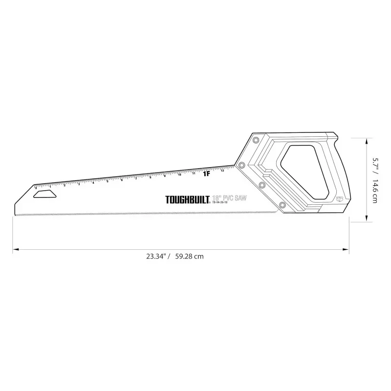 ToughBuilt TB-H4-26-18 18in PVC Saw Hand Tools Accessories TOUGHBUILT Hand Saw 3