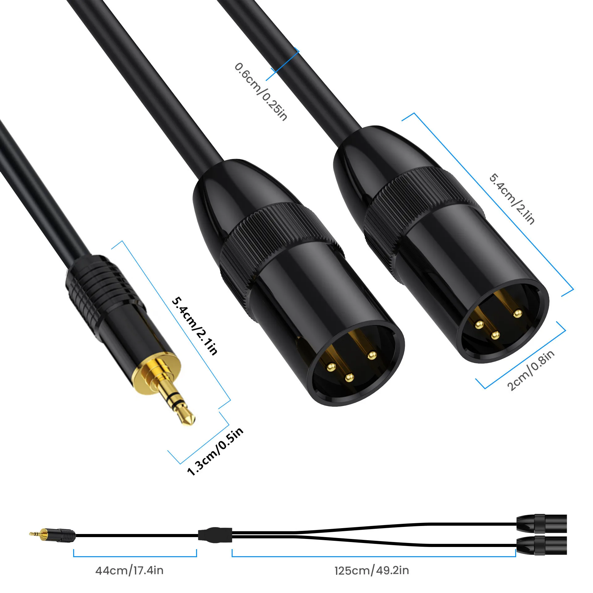 Cavo Audio 5 Metri Da Presa XLR 3 Pin a Spina XLR 3 Pin