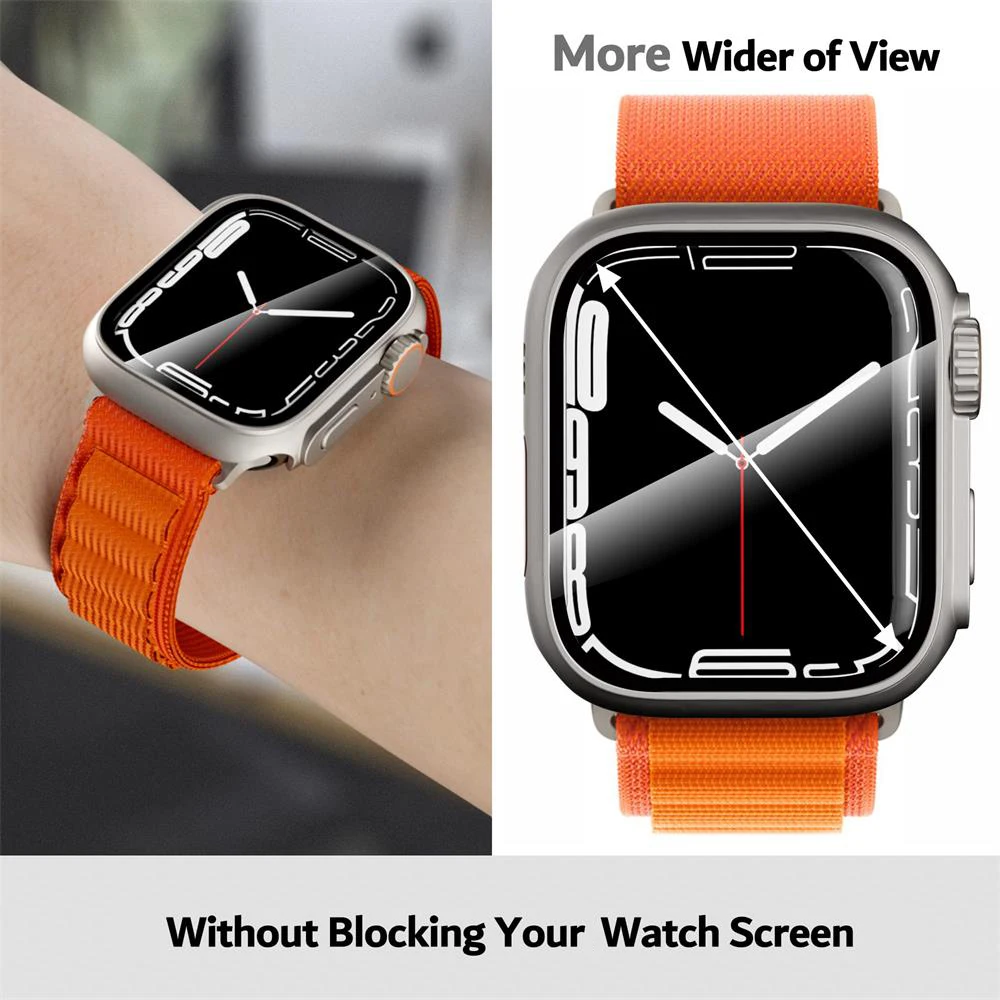Enhanced Glass and PC Protective Cover for Apple Watch - Premium Appearance Upgrade