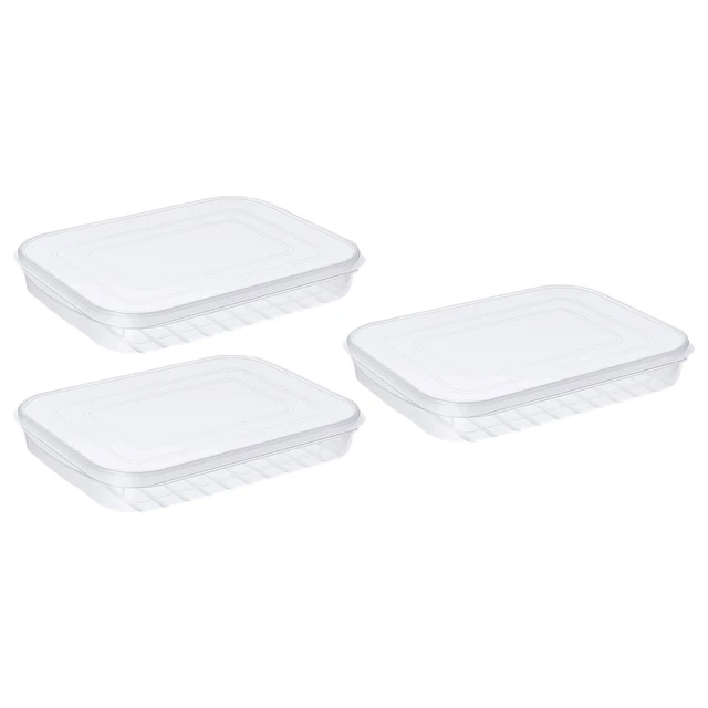 3 Pcs Cheese Storage Container Fridge Lunch Meat Refrigerator