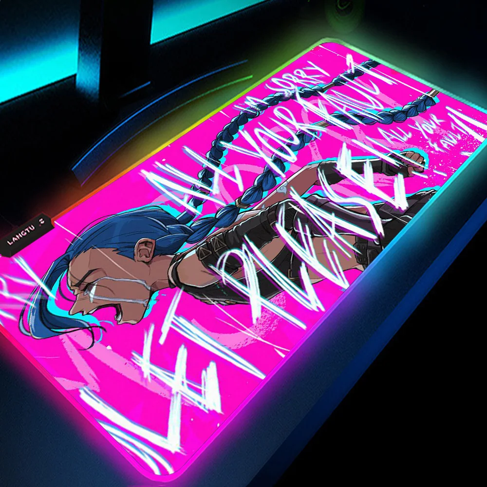 Backlit Mat Arcane Jinx League of Legends Full Gaming