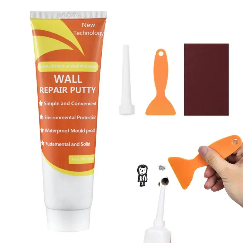 

Wall Repair Kit White Paint for Wall Drywall Patch Easy to Fill Holes in Home Wall and Quick Repair Crack Plaster Wall Repair