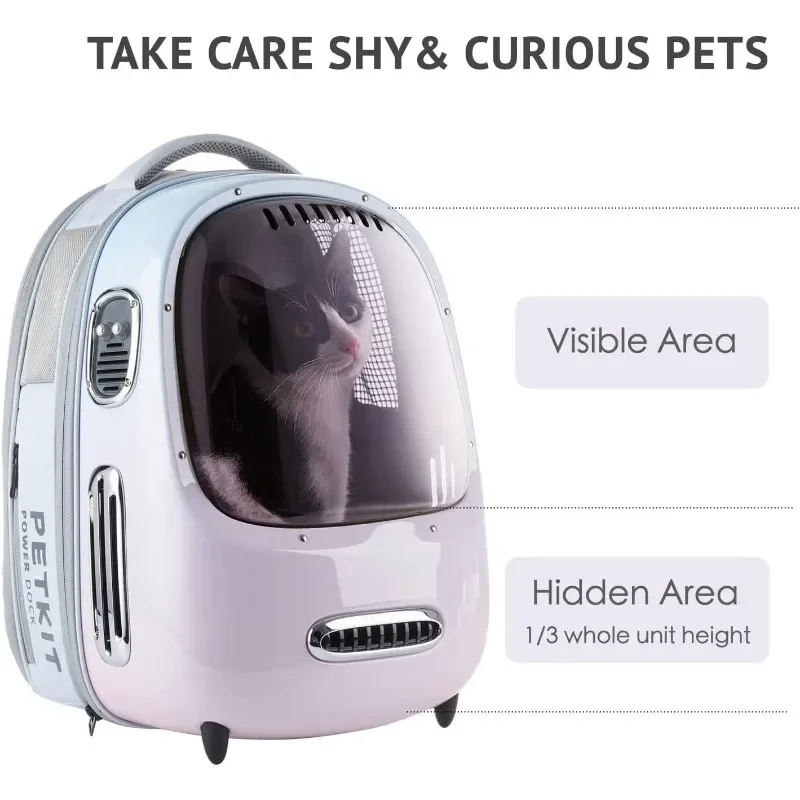 PETKIT Cat Backpack Carrier with Inbuilt Fan & Light, Airline-Approved Pet Backpack Bubble for KittyDog, Detachable Dog