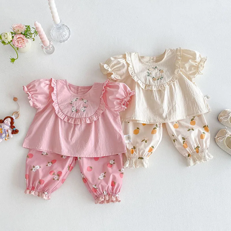 Girls Floral Shirt and Pants Summer Outfit