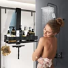 Movable Bathroom Shelves No Drill Shelf Organizer Shower Support Steel Shelf Multifunction Shelves Storage Unit For Bathroom 2