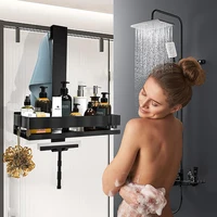 Movable Bathroom Shelves No Drill Shelf Organizer Shower Support Steel Shelf Multifunction Shelves Storage Unit For Bathroom 2
