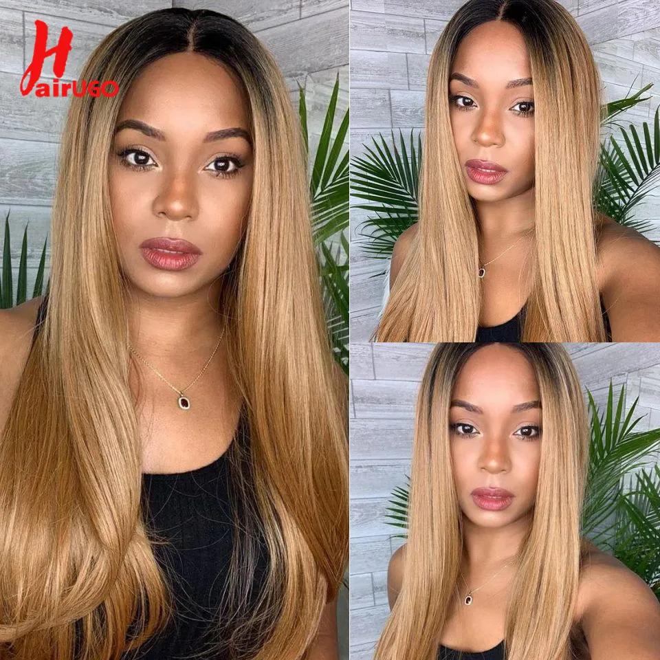 HairUGo T1B/27 Omber Blonde Body Wave Bundles Brazilian Human Hair Weaving Remy Hair Bundles
