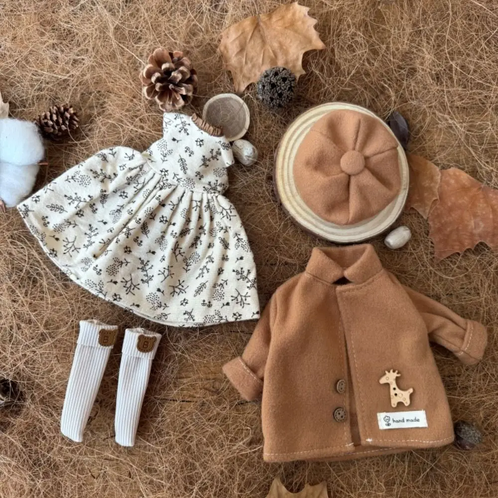 Fashion Pretty Dress 30cm Doll Clothes Dress Up Coat Hat Doll Winter Suit Cute Sweet Casual Wear 1/6 BJD Clothes Holiday Gift