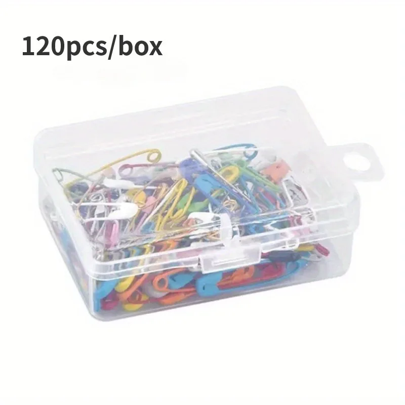 120Pcs 안전 핀 저장 상자와 컬러 금속 안전 핀 의류에 대 한 작은 안전 핀 DIY 공예 핀 바느질 액세서리
