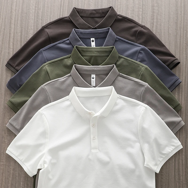 Dukeen Einfarbige Poloshirts für Herren, kurzärmelig, Golfbekleidung, Sommer, koreanischer Stil, schlichte T-Shirts, Herrenbekleidung, weiße Bluse - AliExpress 200000343