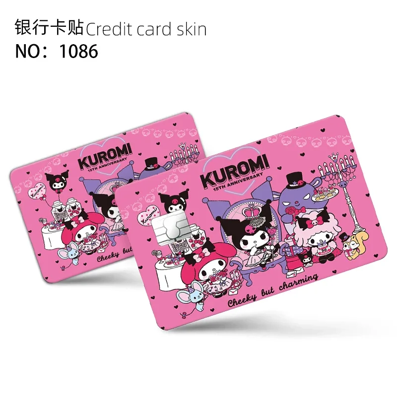 Sanrio Anime Bank Credit Cards Bus Pass Stickers Cool Decoration Waterproof and Scratch Resistant Anime Stickers Toys Gifts