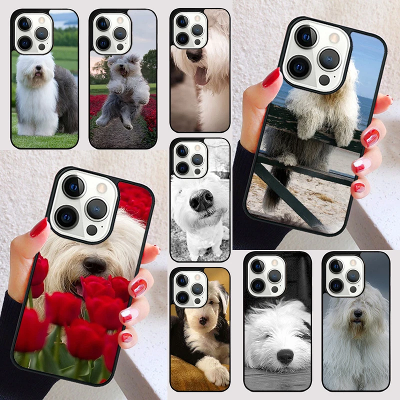 Gold English Sheepdog Puppy Cover Per Iphone 15 13 12 11 14 Pro Max Mini X Xr Xs Max Se 2020 7 8 15 Plus Custodia Per Telefono