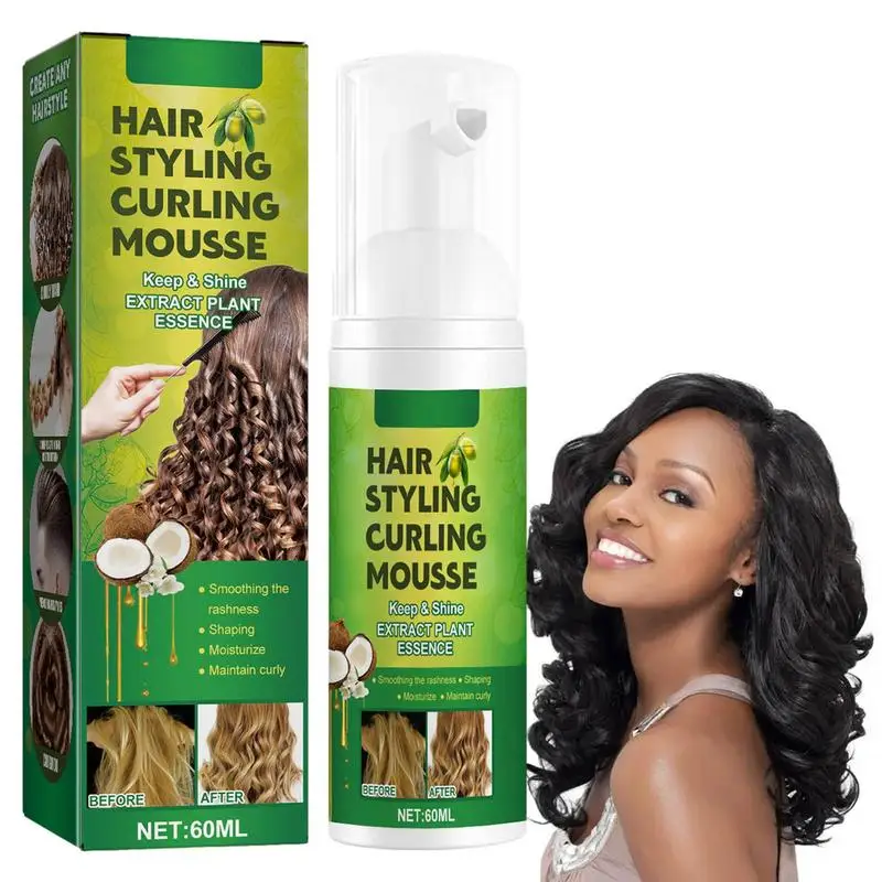60ml Hair Sculpting Mousse Professional Curly Hair Styling Curling Mousse Natural Fluffy Moisturizing Women Haircare Products