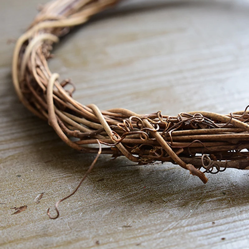 Description Picture 6 of item40cm Round Natural Rattan Ring Christmas Garland Hanging Ornament DIY Door Wall Wreath Wedding Decoration Home Xmas Party Decor