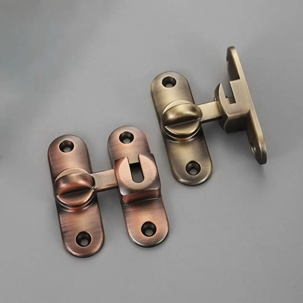 Door Latch 90&deg;/180&deg; Dual Purpose Anti-theft Buckle Sliding Door Latch Flat Lock Hasp Bolt Hardware Accessories