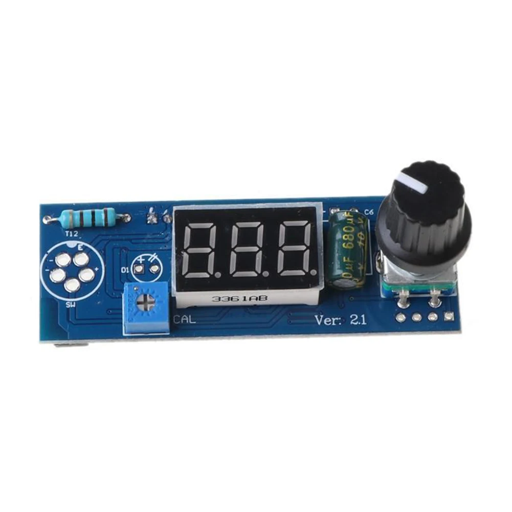 

PCB Board Attemperator Digital Soldering Iron 12-24V 6.7x2.5x2.3cm Blue Heating Indicator Light Knob For Welding