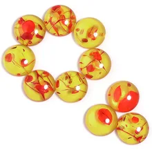 

20pcs Natural Stone Imitation Amber Resin Round Flatback Cabochon For Jewelry Making Ring Earring Necklace DIY Accessories