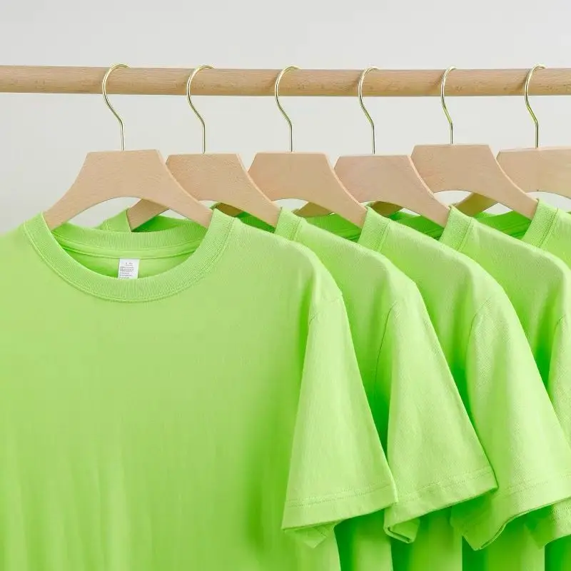 Heavyweight Avocado Green Brushed Cotton Short Sleeve Summer T-Shirt