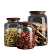 Household Kitchen High Glass Borosilicate Sealing Jar Storage Large Tank with Moisture Lid Proof Transparent Round Tea Can 5