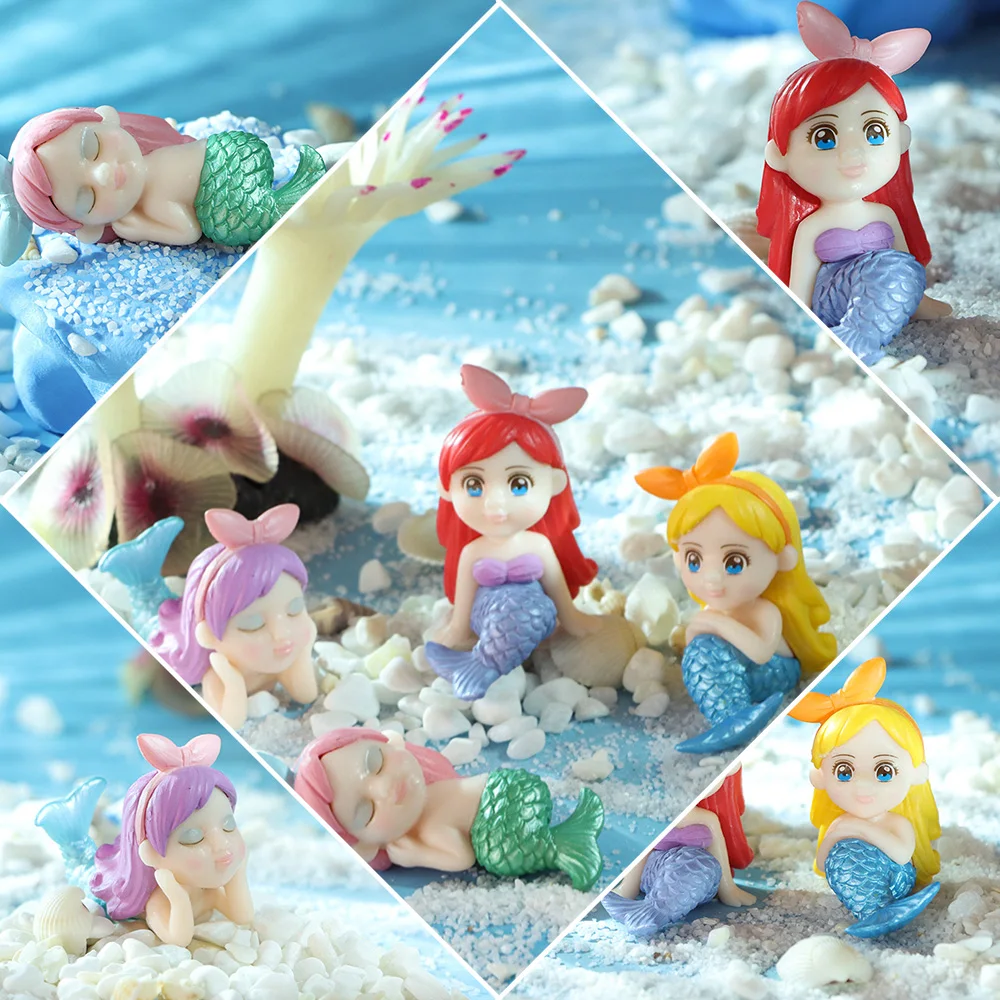 1 Pz Acquario Serbatoio Di Pesce Carino Sirenetta Ornamento Acquario Serbatoio Di Pesce Scrivania Decorazione Accessori Accessori Per Animali Domestic