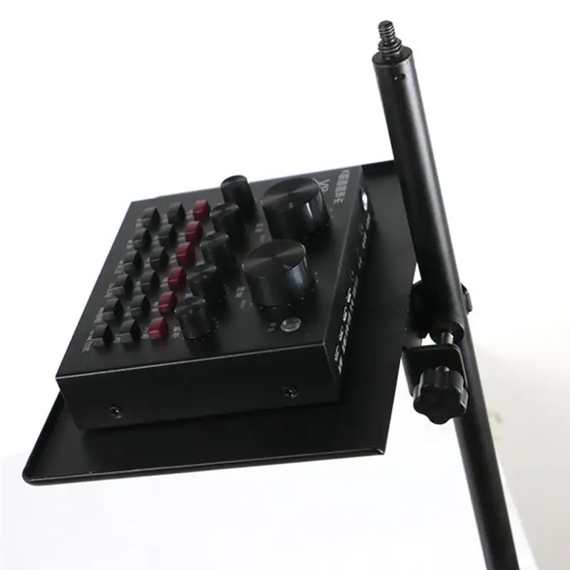 Sound Card Tray Iron Clamp Microphone Stand Tabletop Tripod Shelf Speaker Clamp-on Utility Universal Instrument Microphone Rack microphone stand
