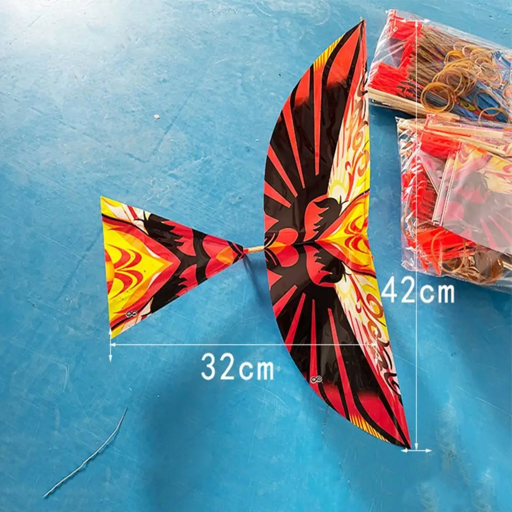 10PCS Outdoor Fun Plastic Flying Birds Toy Random Color Rubber Band Powered Flying Birds Kite Funny Kids Toy Outdoor 6
