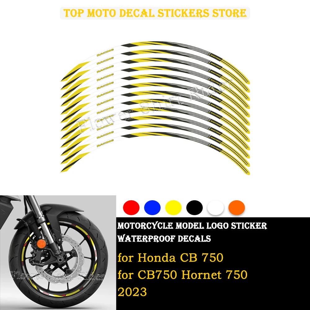 Motorcycle Wheel Sticker Waterproof Hub Decal Rim Stripe Tape 17 Inches For Honda CB 750 CB750 Hornet 750 2023