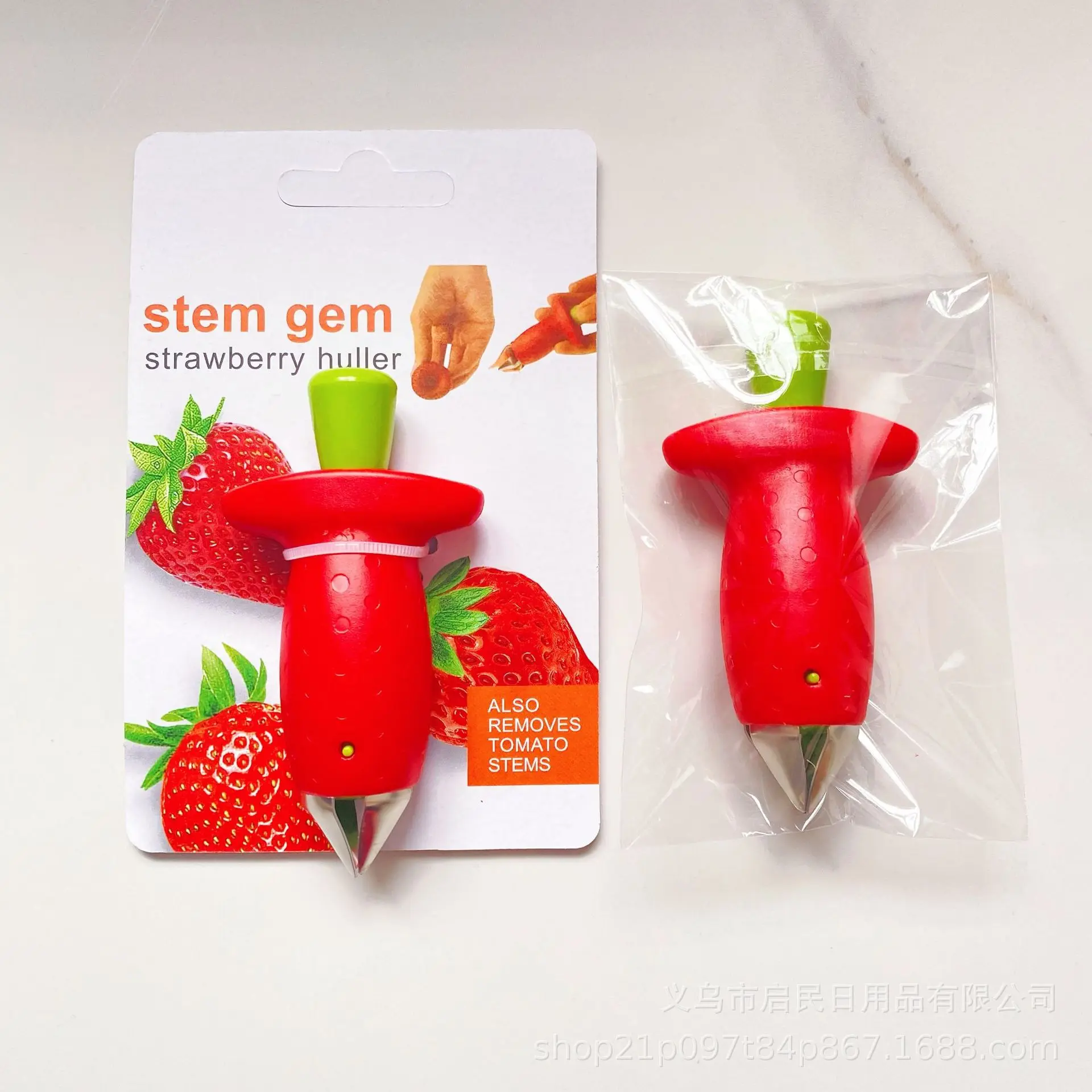 Fruit stem remover Funny Strawberry Stem Leaves Huller Remover Detachers Removal Fruit Corer Creative Stuff Kitchen Gadgets