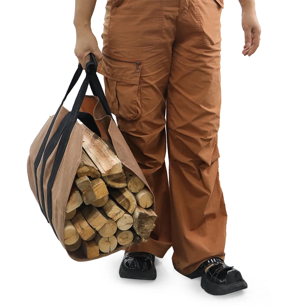 Large Capacity Firewood Storage Bag Waterproof Scratch-resistant Wood Log Carrier Outdoor Camping Firewood Holder Wood Carry Bag