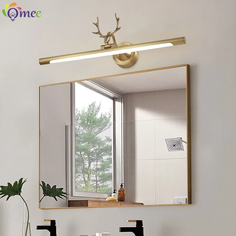 Modern AntlersWall Light Fixture Black Golden Led Wall Lamp 43 56 75cm Long Picture Light Aluminum Bathroom Cabinet Mirror Light