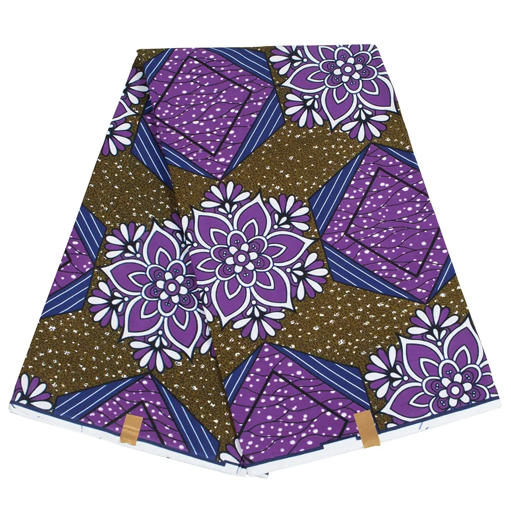 Ankara African Prints Cotton Fabric Purple Real Wax Dress Sewing Tissu Craft DIY Textile Material For Dashiki