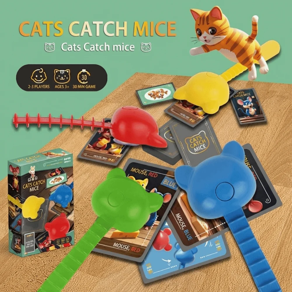 Whimsical Cat Chase: Fun & Educational Card Game for Logical Thinking and Memory Building