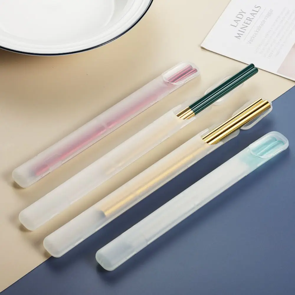 1pcs 간단한 플라스틱 젓가락 상자 26cm 투명 메이크업 브러쉬 보관 상자 수저 빨대 케이스