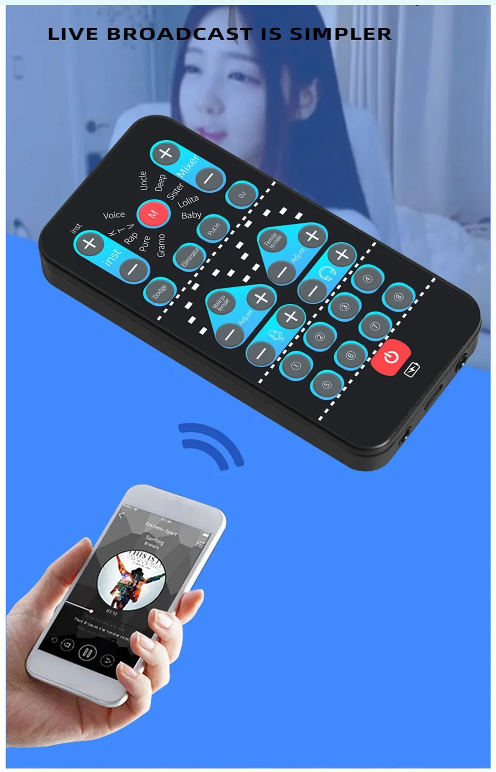 M10 Mini Voice Changer Card 8 Sound Effects Support Multi Function  Male Female