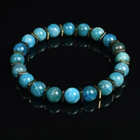 Bracelets en Perles de Labrumen Gris, Pierre Naturelle et Hématite Dorée, Tranche Carrée, Pierre de Lune, Bijoux de Haute Qualité, pour Homme et Femme 5