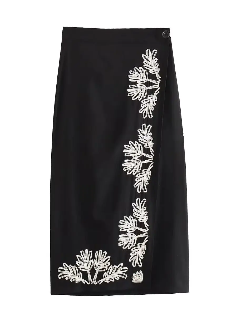 

MYDR 2023 NEW Summer Women Print Button Zipper Pockets Decoration Vintage Streewear Sweet Skirts