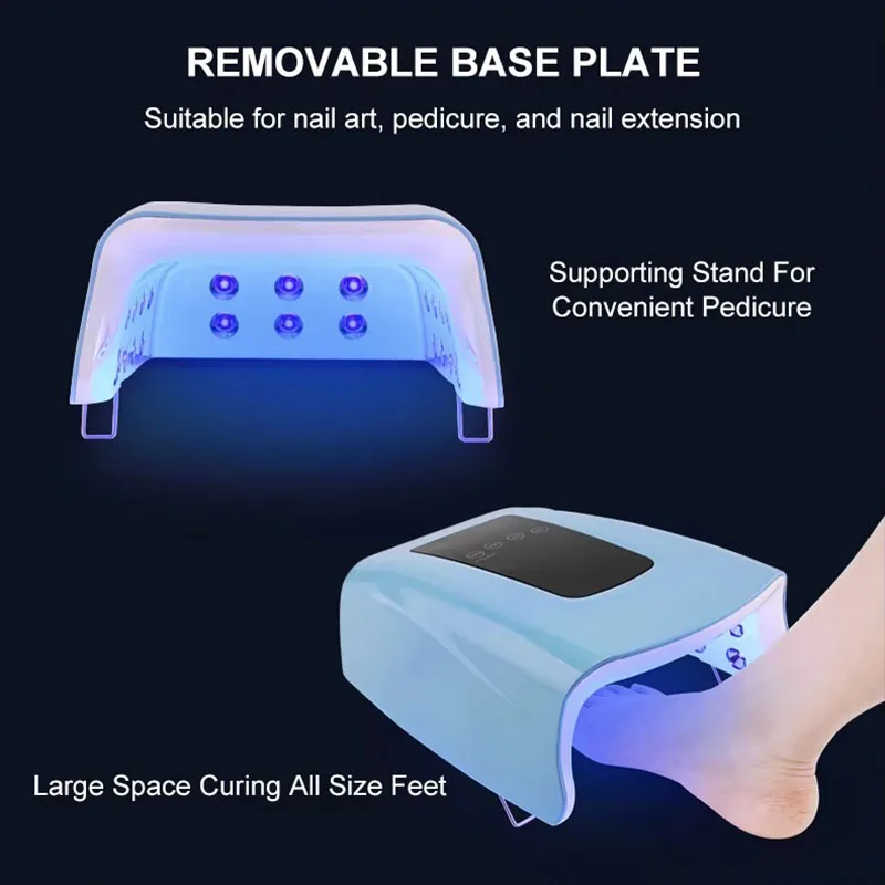 크리스탈 비즈 86W 충전식 네일 램프 15600mAh 배터리 UV 라이트 손톱 무선 젤 건조기 무선 네일 LED 램프