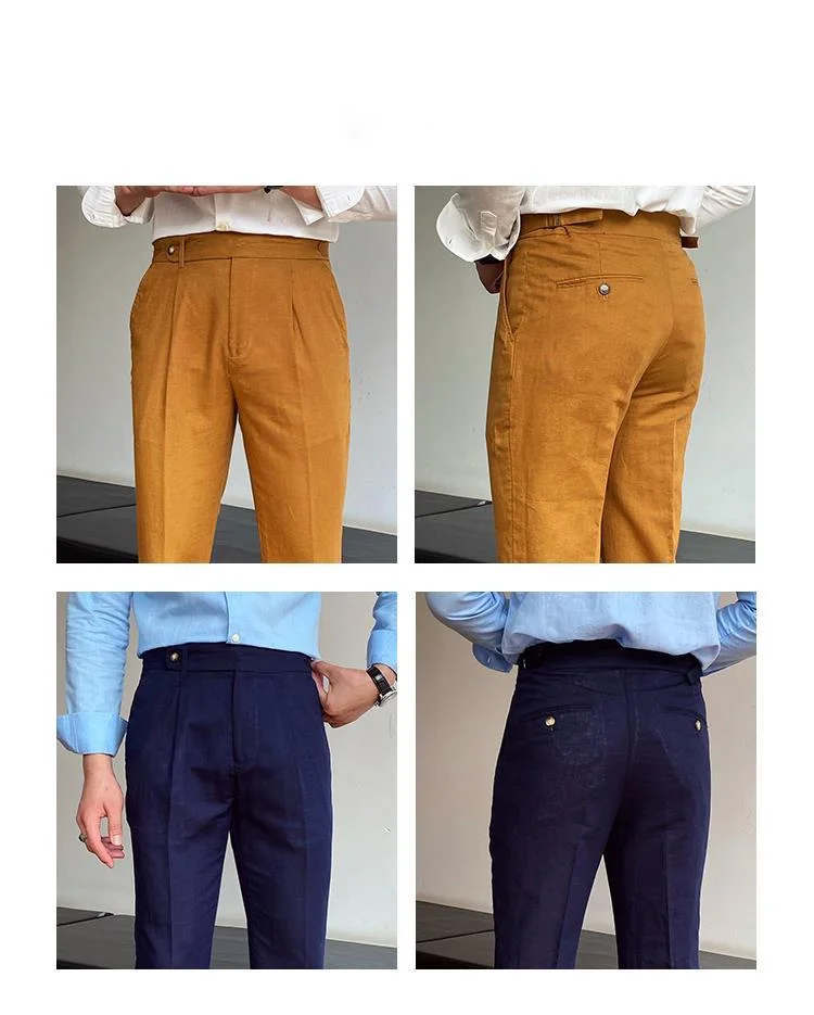 Mens Autumn Formal Pants High Waist Pants Casual Straight Pants Office Trousers Men Dress Pants Social Pantalones Hombre 2022 blazers