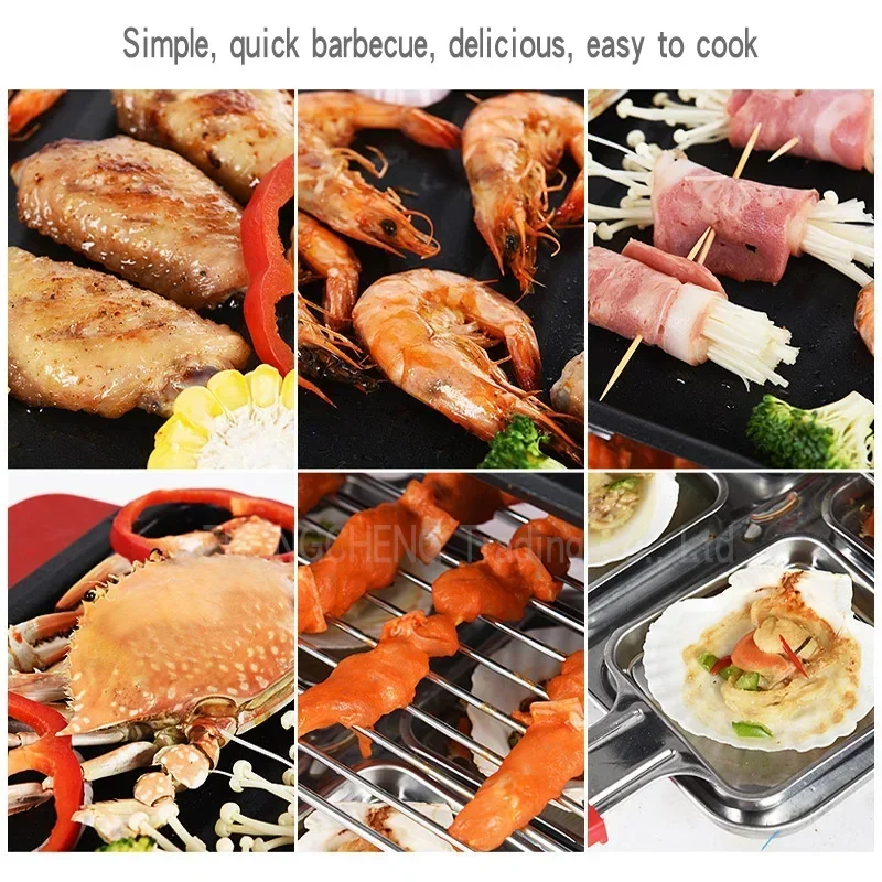 Electric oven household smokeless barbecue oven indoor barbecue machine Korean non stick electric barbecue plate 6