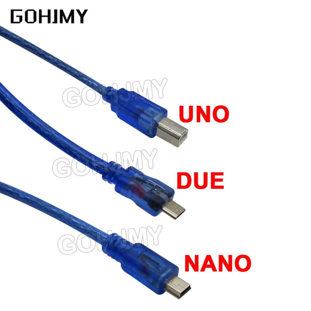 Cavo Usb Da 30Cm Per Uno R3/Nano/Mega 2560/Leonardo/Pro Micro/Due Blu Di Alta Qualità Tipo A Usb/Mini Usb/Micro Usb 0.3M Per Arduino