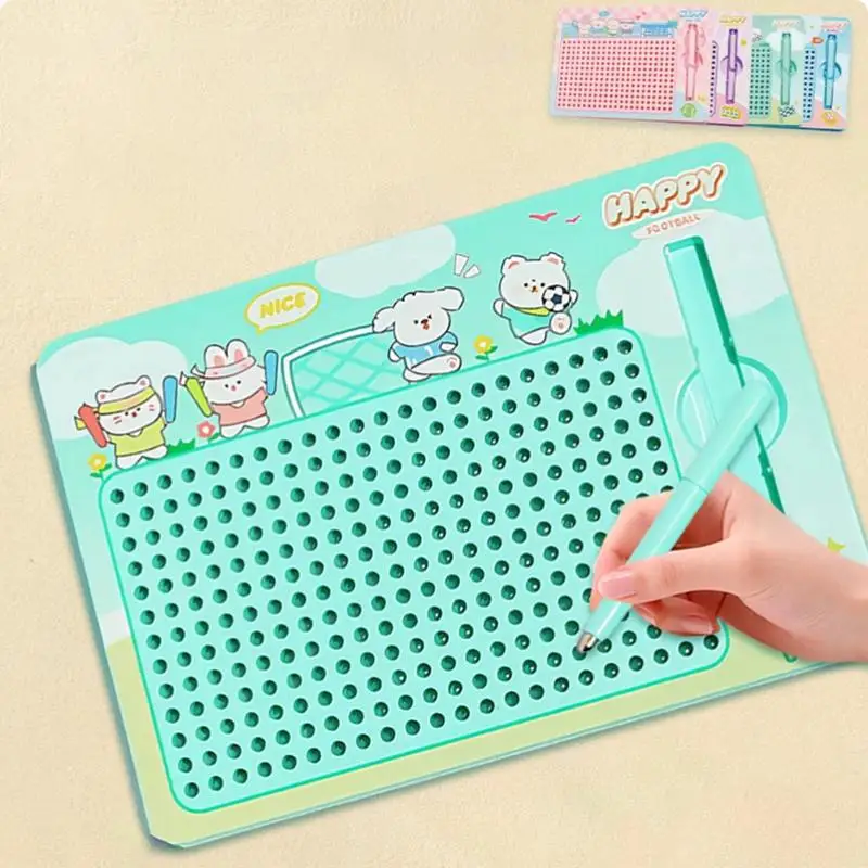 Cute Cartoon Magnetic Doodle Board Keychain - Funny Steel Ball Drawing Sketch Pad Puzzle Toy for Backpack Decor & Kids Gift