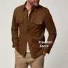Men's Jacket Suede Slim Fit Lapel Cardigan High Quality With Pockets Business Office Suit Coat Single Breasted Clothes 1