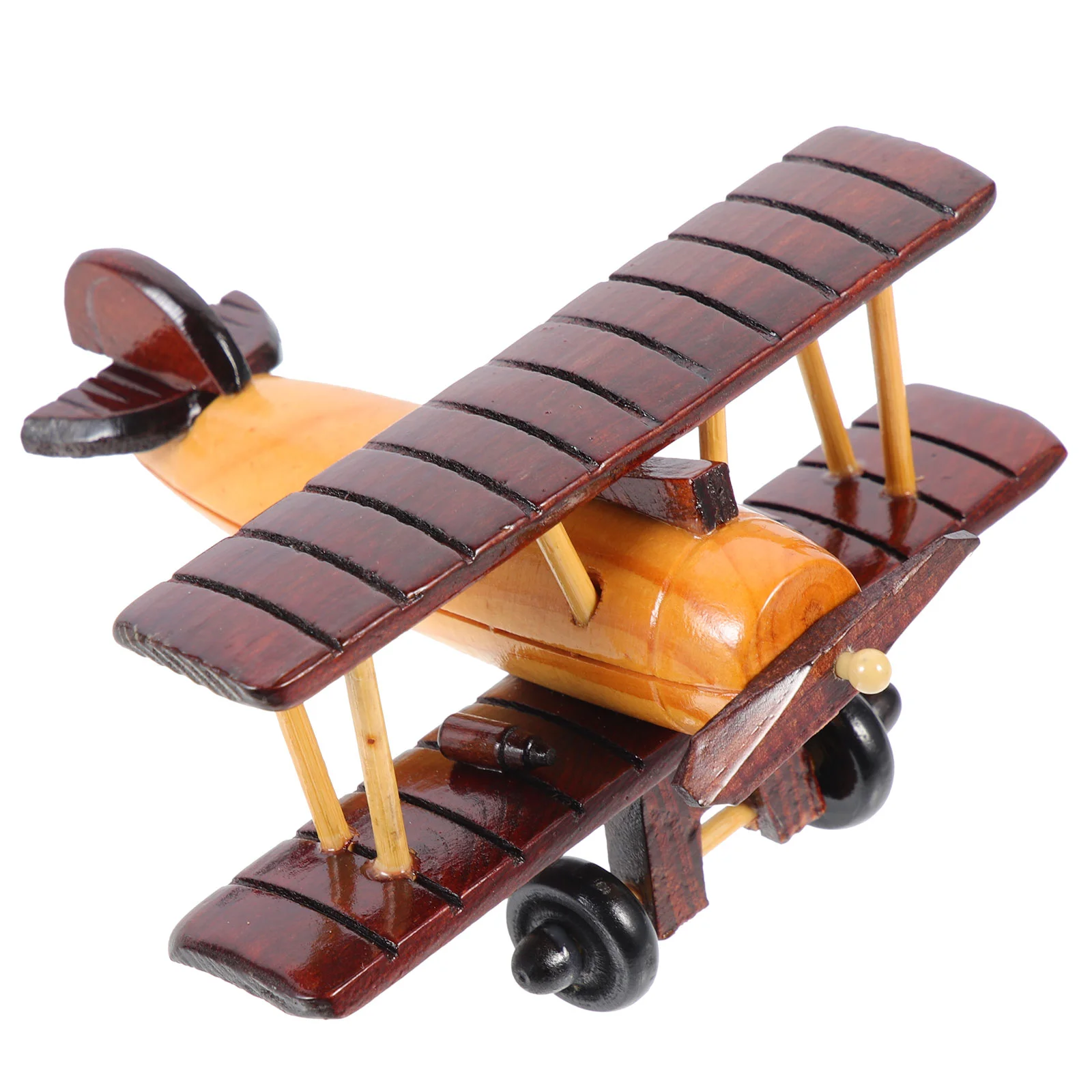 

Airplane Model Ornament Wood Crafts for Desktop Helicopter Toys Boys Miniature Home Accents Decor Wooden Adornment Accessories