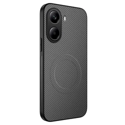 Luxury Carbon Fiber Slim Phone Case - Magnetic Shockproof Camera Protective Cover for Vivo Y400 Pro (Gray)