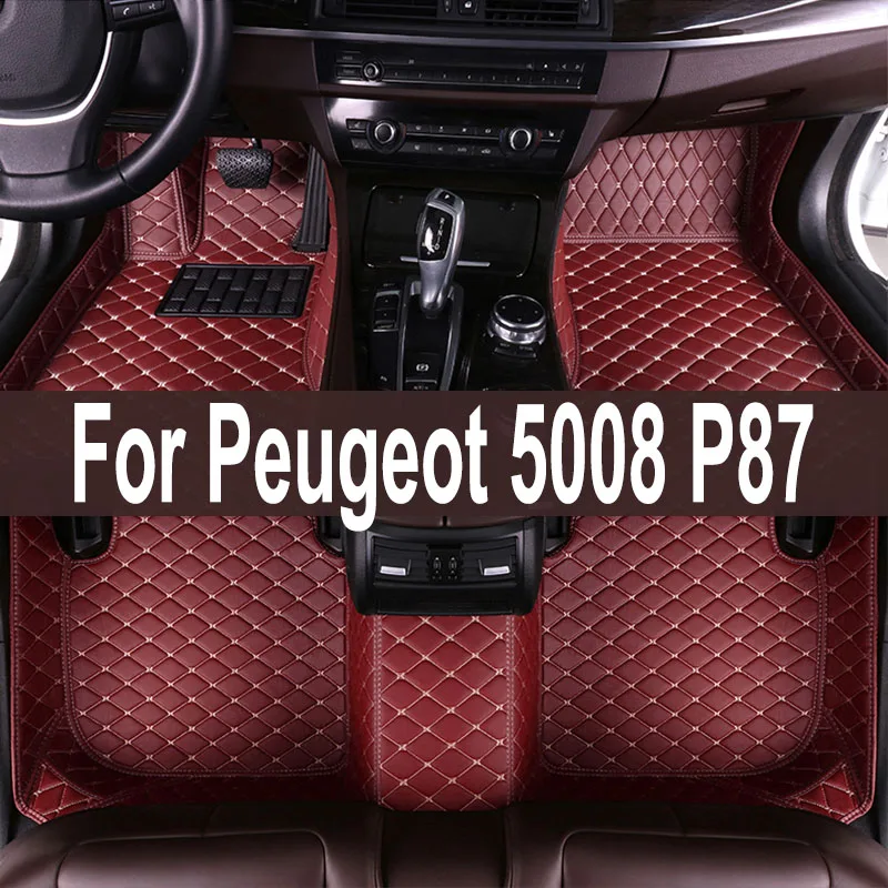 

Автомобильные коврики для Peugeot 5008 P87 2017 ~ 2022, автомобильные роскошные кожаные коврики, прочные коврики, коврики, детали интерьера, автомобильные аксессуары