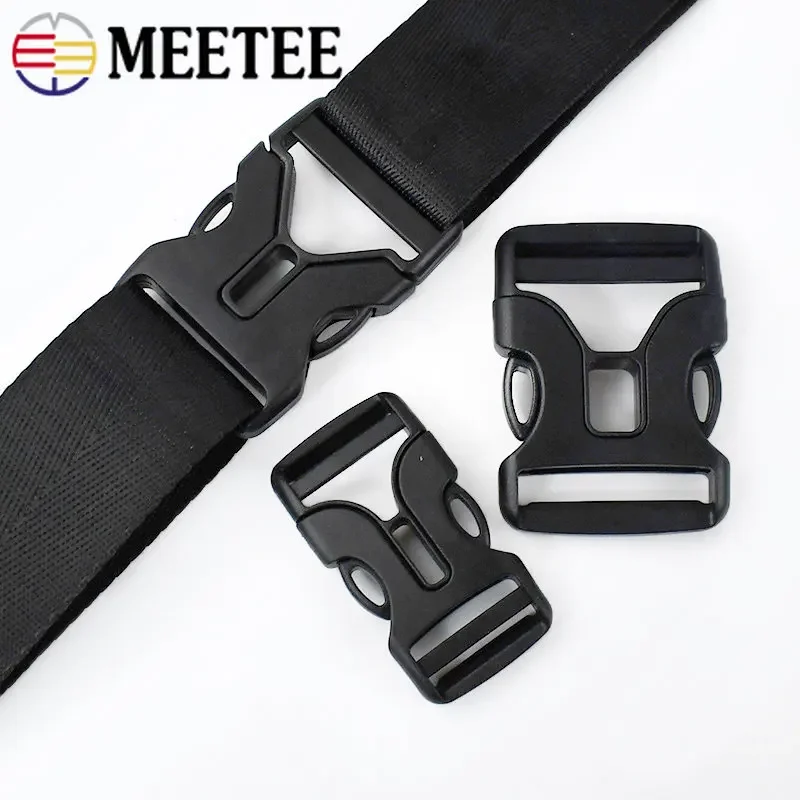 Meetee 2/5/10pcs 20-50mm Plastic Release Buckle Backpack Strap