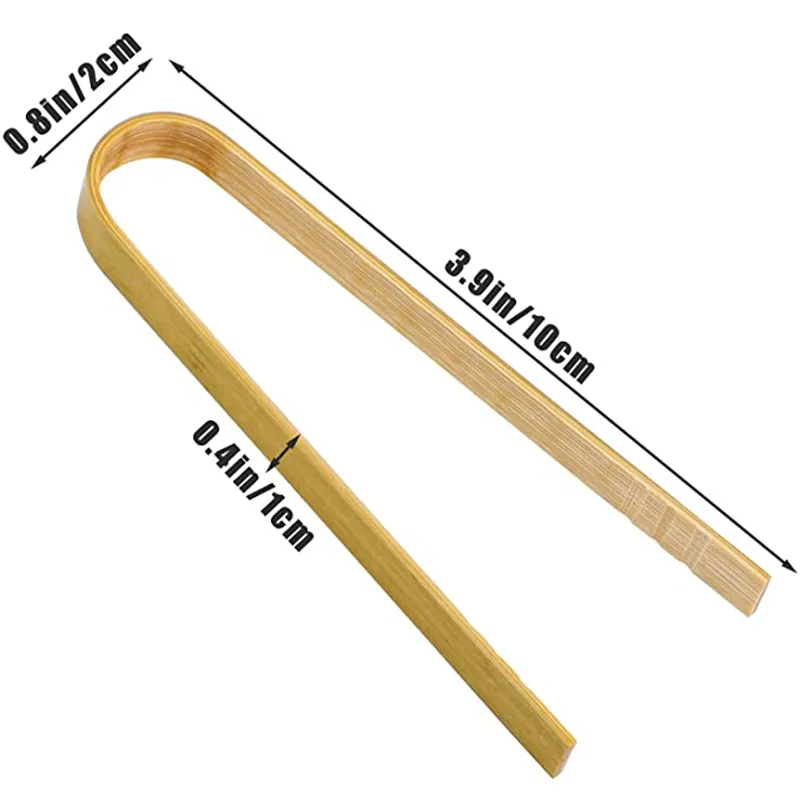 Mini Bamboo Tongs 50/120Pcs 4-Inch Disposable Wooden Cooking Tongs Natural Toast Tongs Tea Supplies