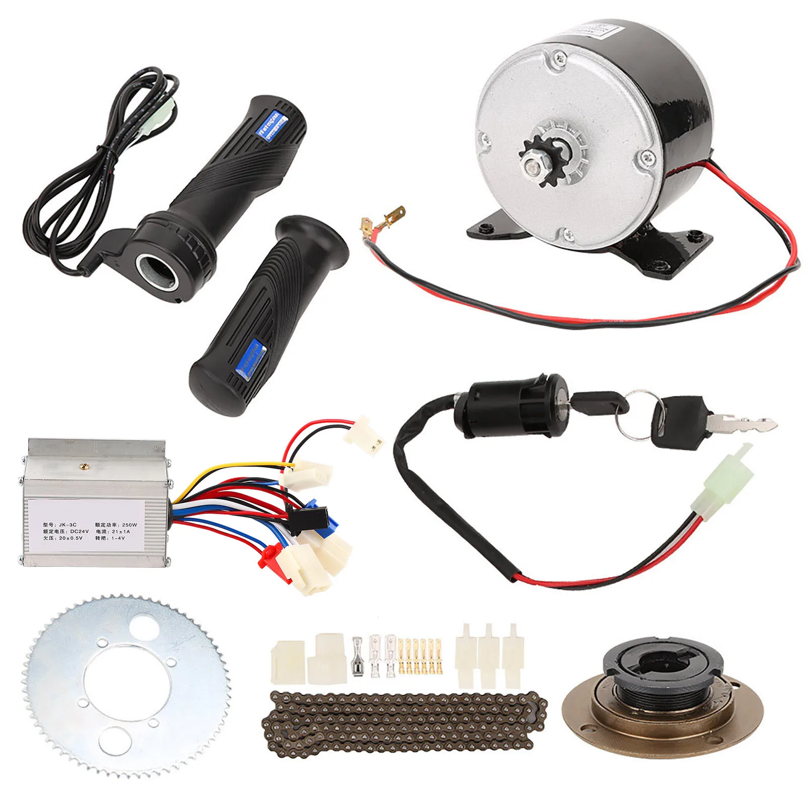 24V 250W Electric Bike Brushed Motor Set with Freewheel and Throttle Grip Bicycle Conversion High Speed Kit Accessory electric bike conversion kit electric bike accessories